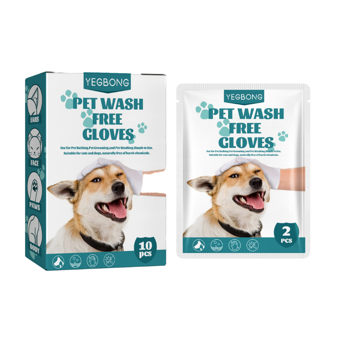 VOPPI FreshPaw Grooming Glove Wipes for Dogs & Cats